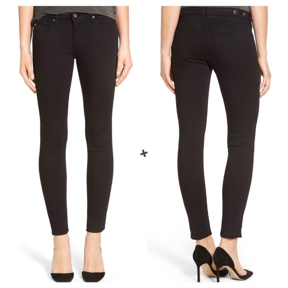 AG Adriano Goldschmied 30R The Legging Ankle Super Skinny Jeans-Black Minimalist